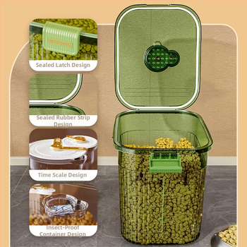 Kutija za skladištenje riže, vodootporan plast (PP), kapacitet 9–10 L, moderni minimalistički dizajn, mogućnost prilagodbe