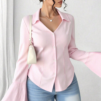 Slim-fit polo košulja od poliestera s geometrijskim uzorkom, dugi rukav