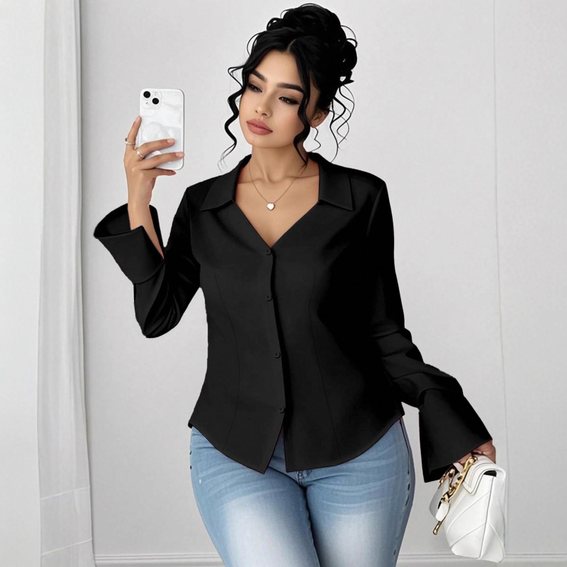 Slim-fit polo košulja od poliestera s geometrijskim uzorkom, dugi rukav