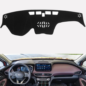 Poklop ploče instrumenta Hyundai Santa Fe (2019-2023), poliesterski silikon, sve sezone, ispis logotipa: da, prilagodljivo, brend Emperor shang