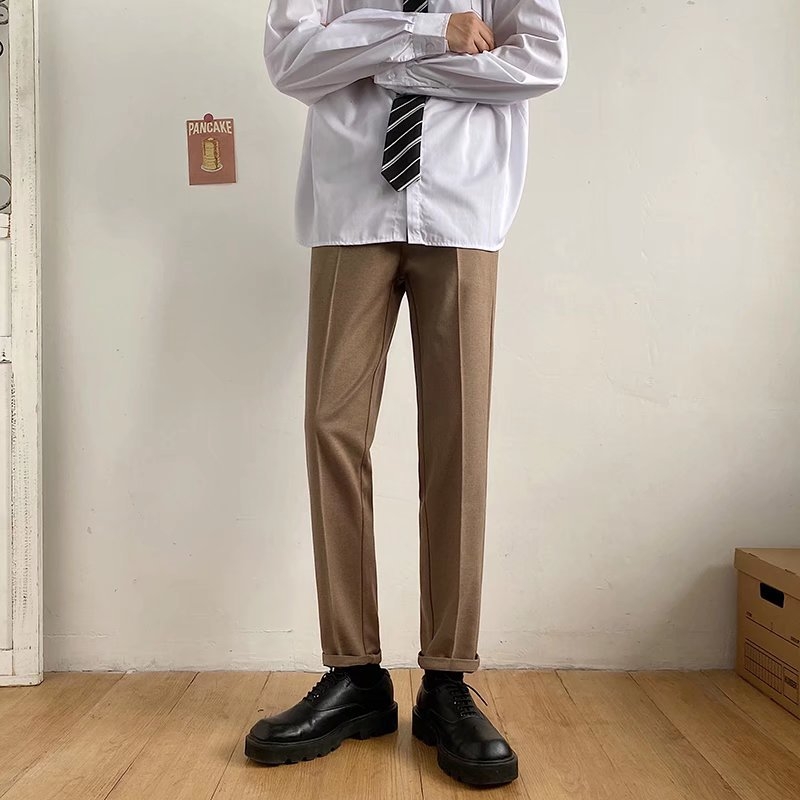 Jesenke muške cropped hlače u korejskom stilu, moderne slim-fit, casual ravnog kroja