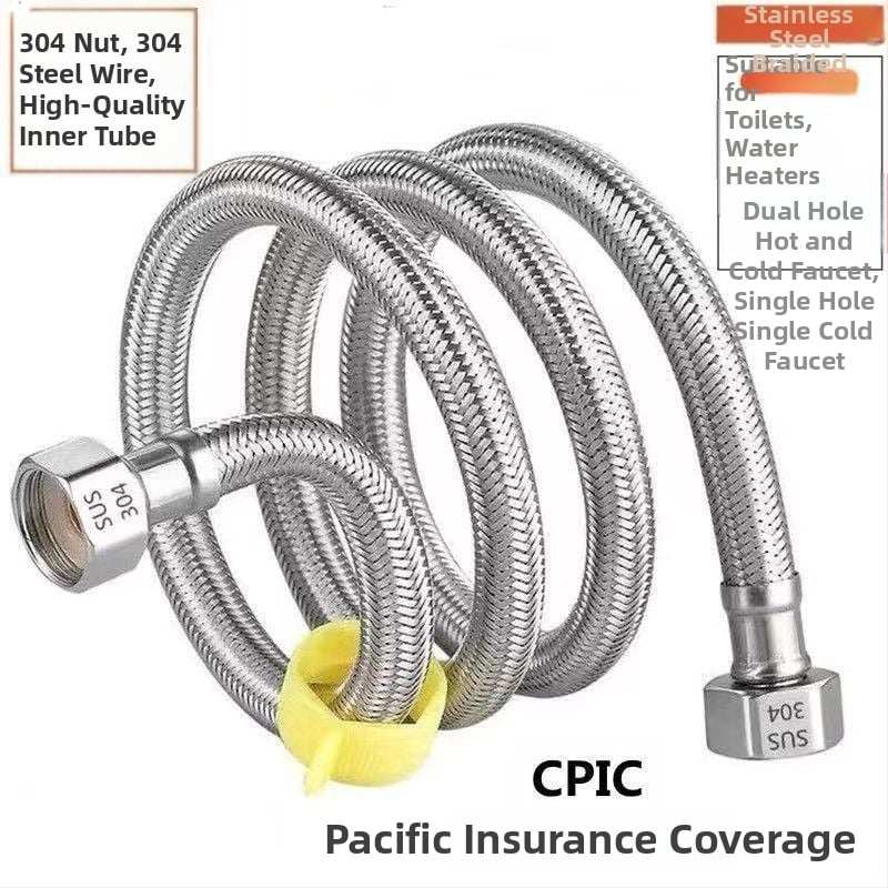 304 ανοξείδωτος συρμάτινος σωλήνας σύνδεσης για σύνδεση ανάμεσα σε θερμοσίφωνα και βρύσης WC, σπειροειδής εγκατάσταση, ονομασική πίεση 1.2, 100°C