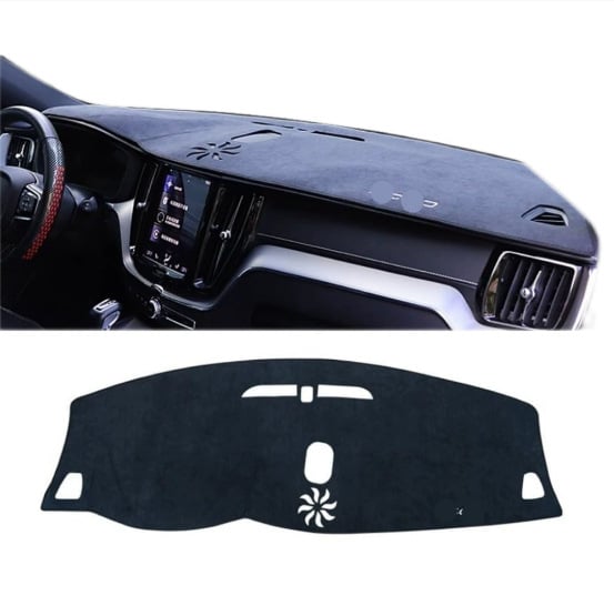 Covoraș pentru bord cu protecție solară și anti-derapare pentru Volvo XC60 2023 – fibră poliesterică, potrivit pentru toate anotimpurile, acoperire pentru consola centrală, Windmill and Rain Horse