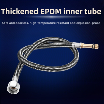 Ανοξείδωτος σωλήνας εισόδου νερού 304, πλεγμένος, σύνδεση με σπείρωμα, διπλή κεφαλή, εγκατάσταση στριφτή, πίεση ονομαστική 1, θερμοκρασία λειτουργίας 4