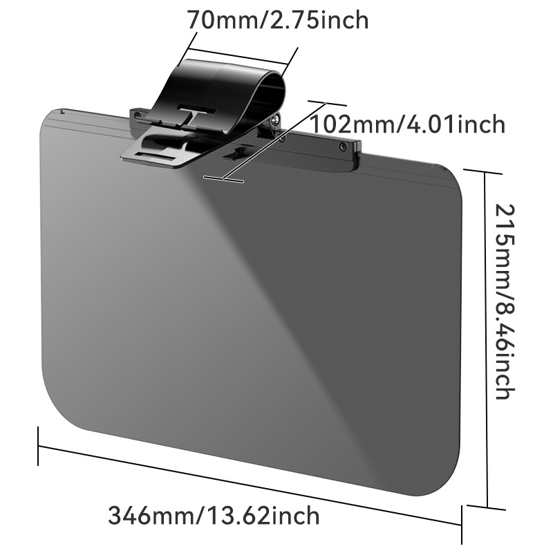 Automobilski vizir protiv blještanja s ogledalom dan/noć, snap-in ugradnja, plastika