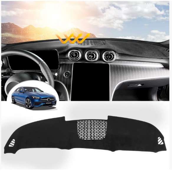 Mat ploče Mercedes-Benz C-Class (21-23) – pliš materijal, uzorak s logom marke, protuklizna, zaštita od sunca