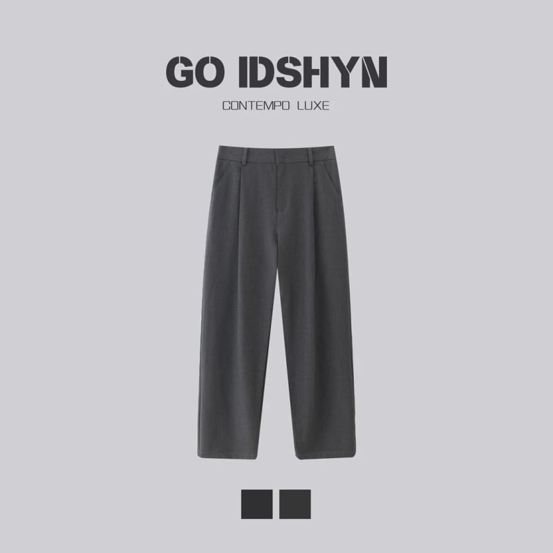 Go Idshyn Muške hlače za jesen, francuski stil, jednobojne, casual, ravnog kroja