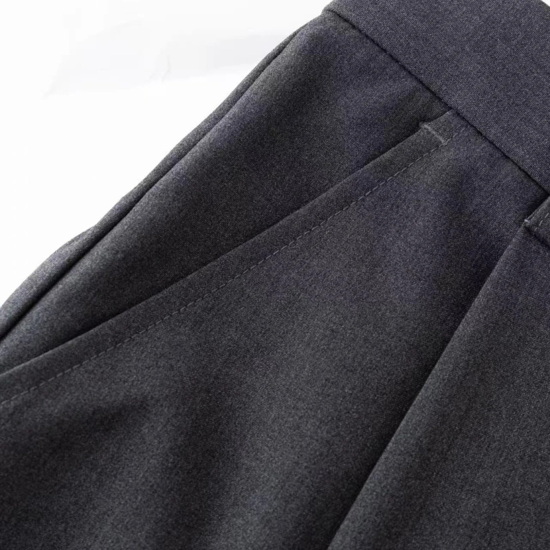 Go Idshyn Muške hlače za jesen, francuski stil, jednobojne, casual, ravnog kroja