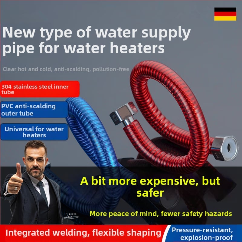 Σωλήνας εισόδου από ανοξείδωτο χάλυβα 304 για αεριοθερμαντήρα – 0,6 MPa, 0–90 °C, εγκατάσταση τύπου με κουμπί, μοντέλο 2024-2-22