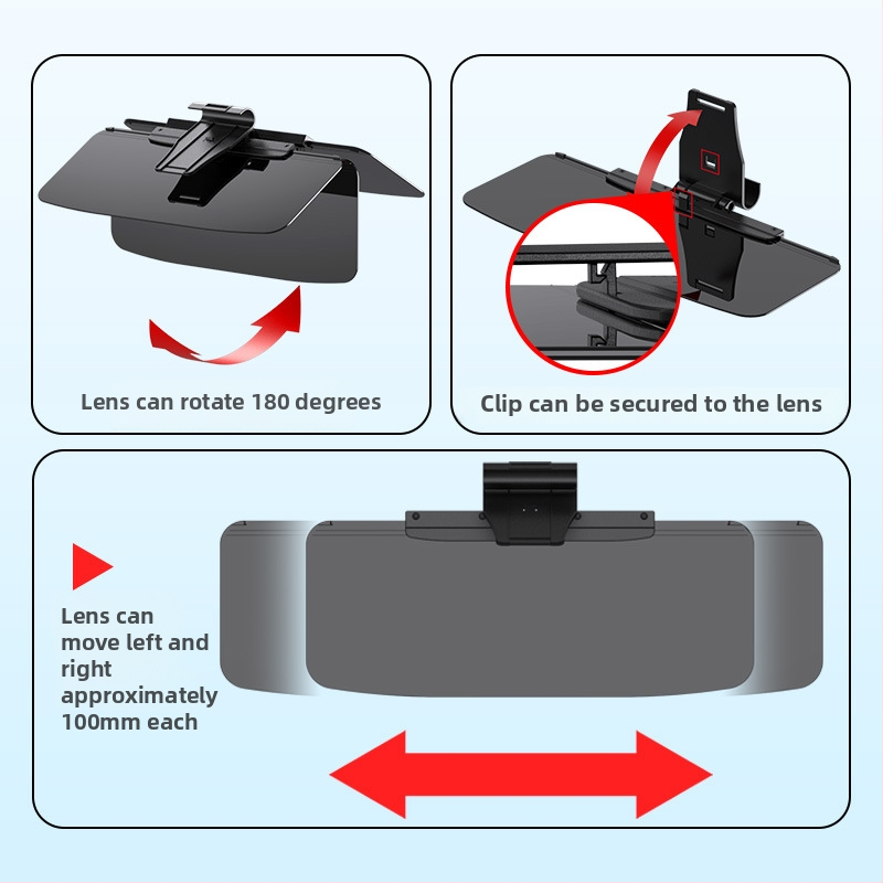Auto sun visor ogledalo protiv zasljepljivanja, PC materijal, težina 178 g, univerzalna kompatibilnost, minimalistički stil, model SD-2302, marka Shunwei