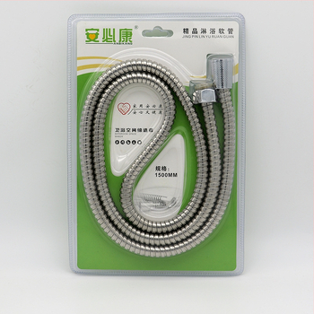 Ντους σωλήνας με σώμα από ανοξείδωτο χάλυβα και παξιμάδι ABS, μοντέλο Μικρό διπλό κούμπωμα, ονομαστική πίεση 0,1-5 MPa, θερμοκρασία λειτουργίας 1-80 °C, σύνδεση με βιδωτή εγκατάσταση