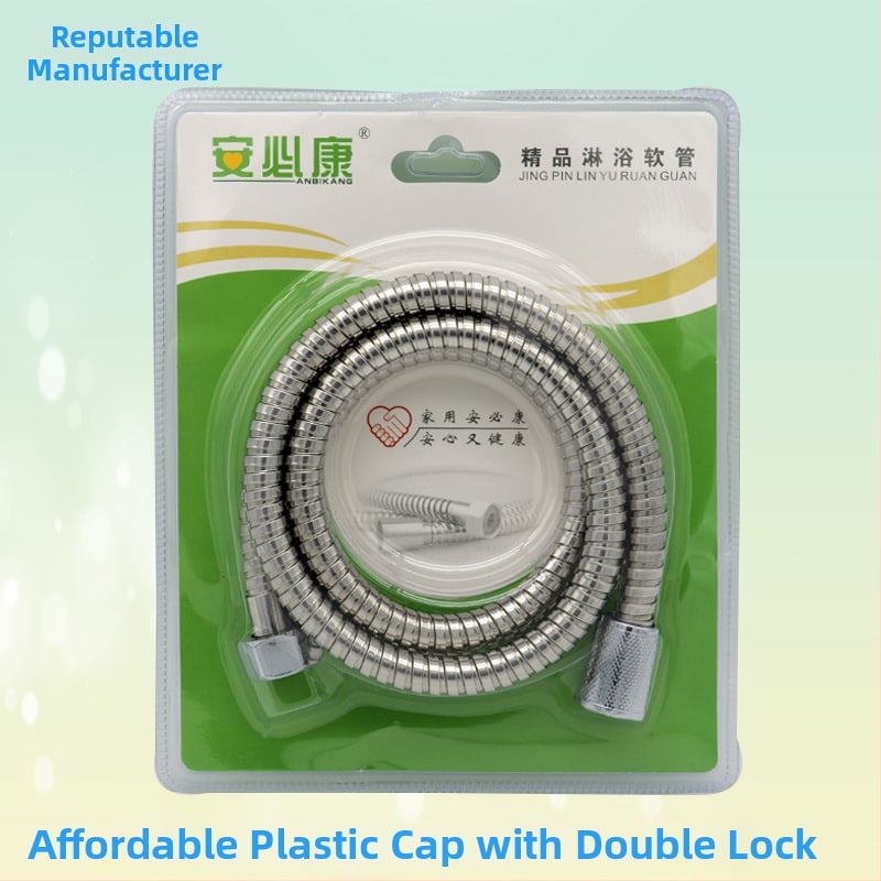 Ντους σωλήνας με σώμα από ανοξείδωτο χάλυβα και παξιμάδι ABS, μοντέλο Μικρό διπλό κούμπωμα, ονομαστική πίεση 0,1-5 MPa, θερμοκρασία λειτουργίας 1-80 °C, σύνδεση με βιδωτή εγκατάσταση