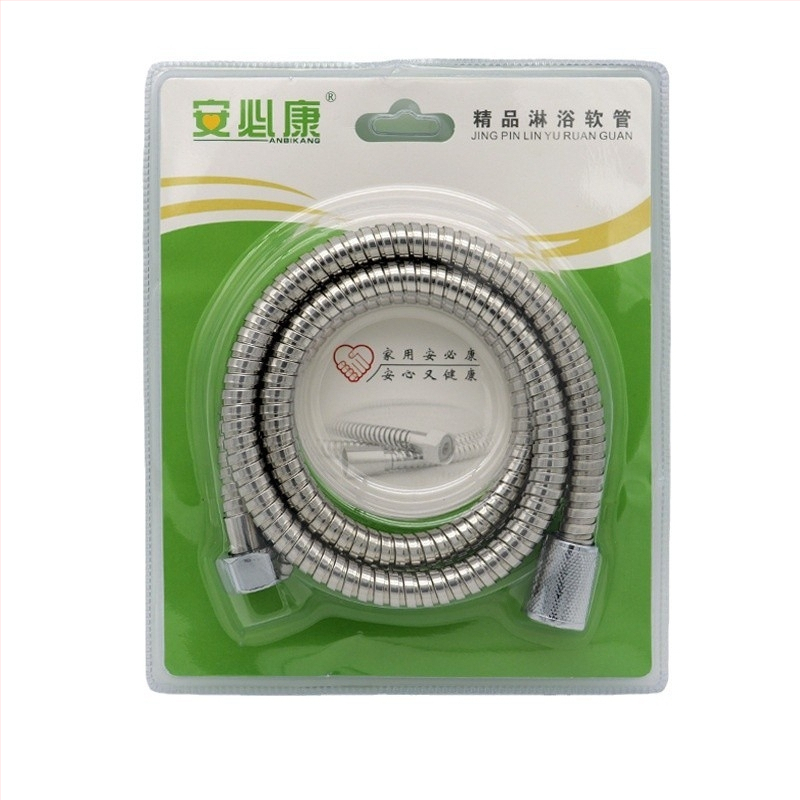 Ντους σωλήνας με σώμα από ανοξείδωτο χάλυβα και παξιμάδι ABS, μοντέλο Μικρό διπλό κούμπωμα, ονομαστική πίεση 0,1-5 MPa, θερμοκρασία λειτουργίας 1-80 °C, σύνδεση με βιδωτή εγκατάσταση