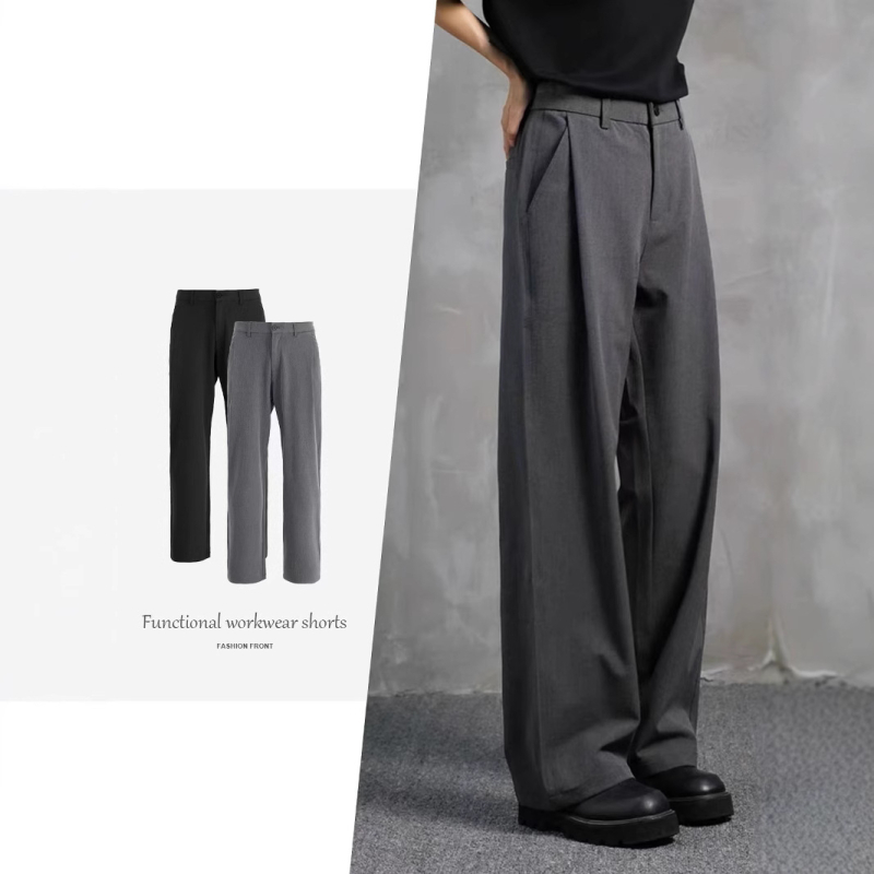 Muške hlače — široka silueta, polyester, zima, 2024