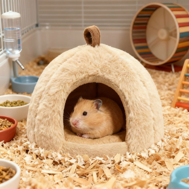 Hamster zimsko toplo gnijezdo — pamuk, otporno na žvakanje, prenosivo, ovalnog oblika