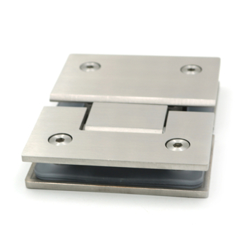 180° nehrđajući čelični šarnir za staklenu pregradu tuš kabine – za staklene paneli, brušena površina, zavareni spoj, moderni minimalistički stil