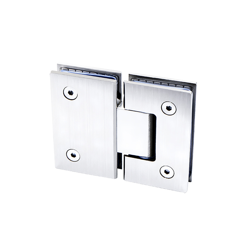 180° nehrđajući čelični šarnir za staklenu pregradu tuš kabine – za staklene paneli, brušena površina, zavareni spoj, moderni minimalistički stil