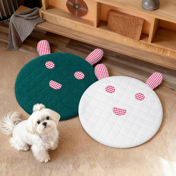 Κύκλικός θερμαινόμενος πάτος για κατοικίδια με κέντημα, πλένεται στο πλυντήριο, χειμερινή χρήση