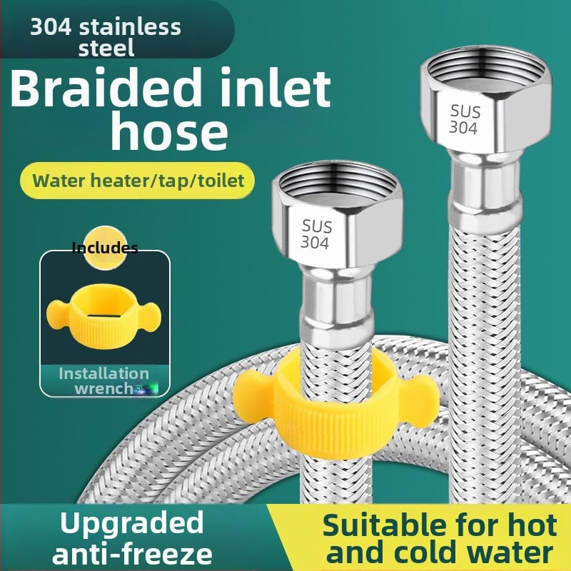 Jiurong 0084 ανοξείδωτος υφασμάτινος σωλήνας σύνδεσης για θερμοσίφωνα, καθολική εγκατάσταση, 10 ονομαστική πίεση, 80 θερμοκρασία λειτουργίας.