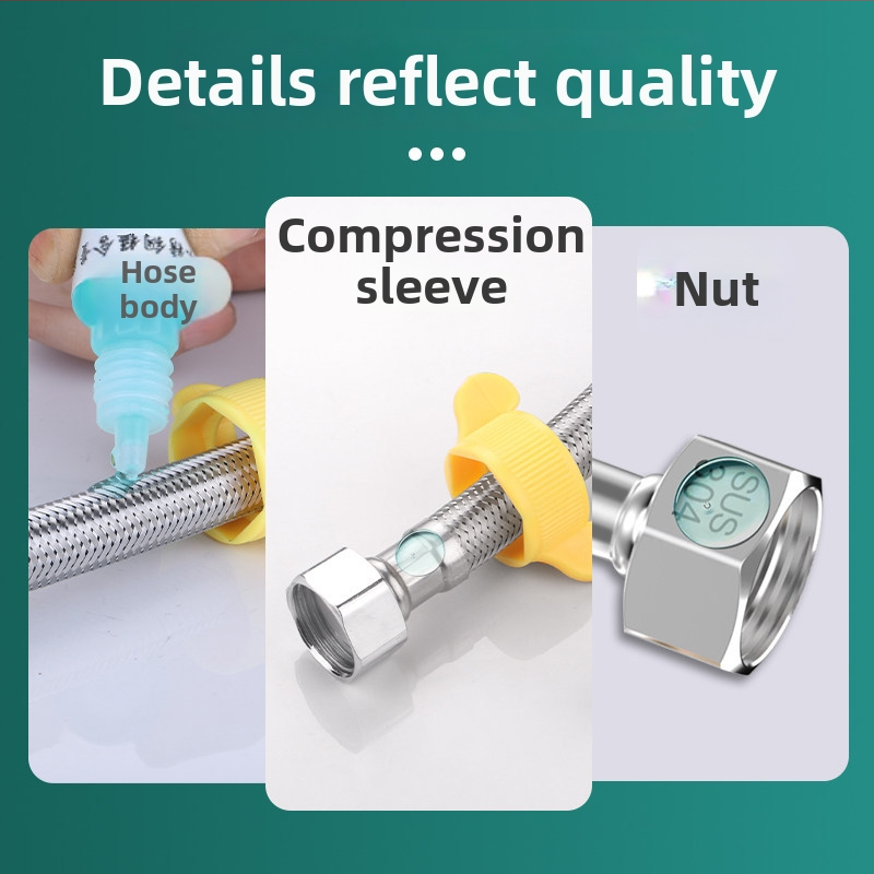 Jiurong 0084 ανοξείδωτος υφασμάτινος σωλήνας σύνδεσης για θερμοσίφωνα, καθολική εγκατάσταση, 10 ονομαστική πίεση, 80 θερμοκρασία λειτουργίας.