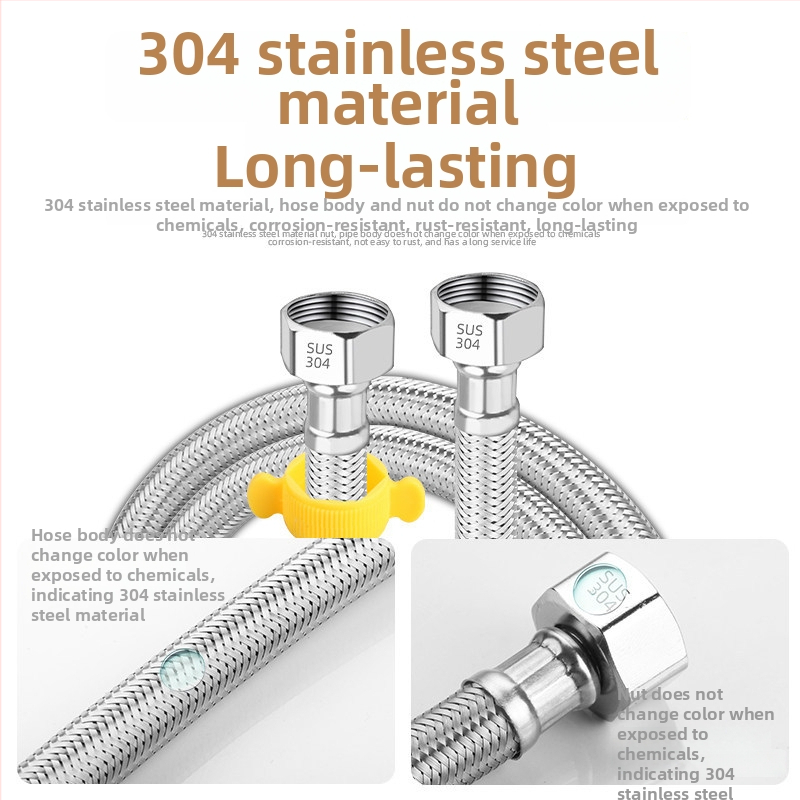 Jiurong 0084 ανοξείδωτος υφασμάτινος σωλήνας σύνδεσης για θερμοσίφωνα, καθολική εγκατάσταση, 10 ονομαστική πίεση, 80 θερμοκρασία λειτουργίας.