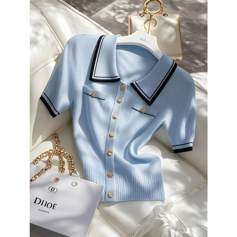 Plus size polo majica od viskoznog pletiva, kratkih rukava, color-block uzorak, polo ovratnik, 50–70% viskoza