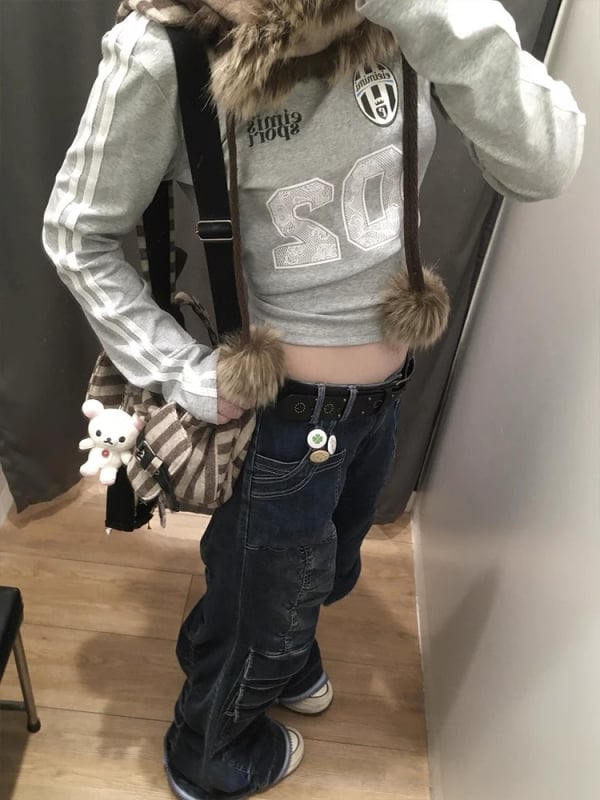 Pamut hosszú ujjú póló, amerikai retro stílus, kerek nyakú, slim fit