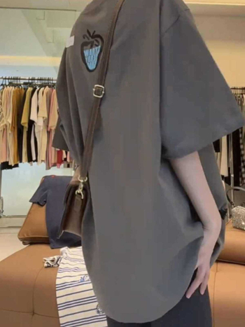 Majica s anime printom, Harajuku stil, široka silueta, 95% pamuk, kratki rukavi
