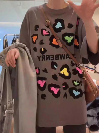 Majica s anime printom, Harajuku stil, široka silueta, 95% pamuk, kratki rukavi