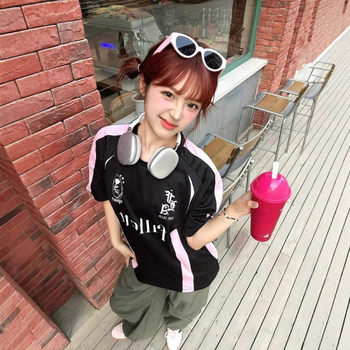 Női kapucnis póló poliészterből, retro blokk mintázat, 3D nyomat, laza szabás, kerek nyak