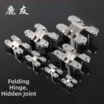 Skriveni križni šarki za vrata | LY-A1-A7 | cinkov spoj + nehrđajući čelik | završna obrada: žičano navlačenje + satenski nikl | moderni minimalistički stil