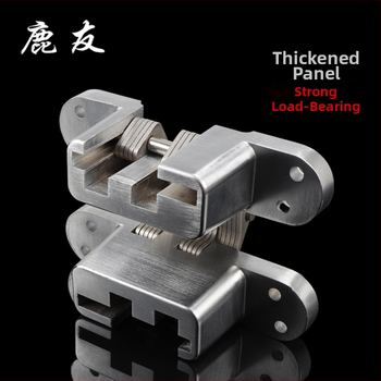 Skriveni križni šarki za vrata | LY-A1-A7 | cinkov spoj + nehrđajući čelik | završna obrada: žičano navlačenje + satenski nikl | moderni minimalistički stil