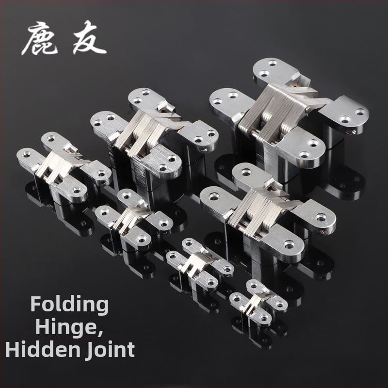 Skriveni križni šarki za vrata | LY-A1-A7 | cinkov spoj + nehrđajući čelik | završna obrada: žičano navlačenje + satenski nikl | moderni minimalistički stil