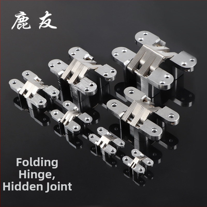 Skriveni križni šarki za vrata | LY-A1-A7 | cinkov spoj + nehrđajući čelik | završna obrada: žičano navlačenje + satenski nikl | moderni minimalistički stil