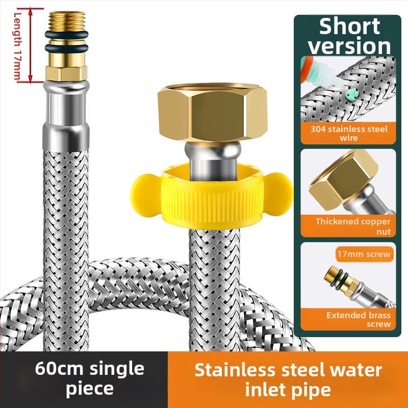 304 ανοξείδωτος πλεγμένος σωλήνας ύδρευσης για βρύση τουαλέτας με συνδέσεις εισόδων και εξόδων ζεστού και κρύου νερού