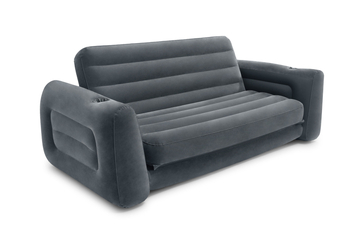 INTEX 68566 Troosobni napuhljivi kauč-krevet, dimenzije 193×231×71 cm, težina 9,77 kg, nosivost 300 kg, površina od pliša