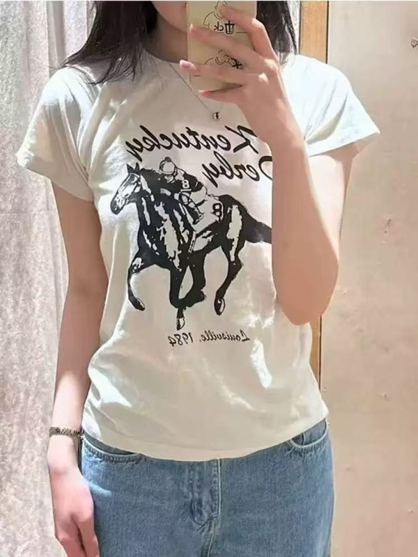 Pamut rövid ujjú póló kerek nyakú, 70–80% pamut, nyár 2025