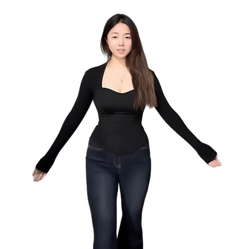 Viszkóz anyagú póló V-nyakkal és hercegnős ujjakkal, oversized