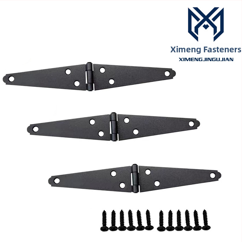 T-oblika šarka za teška vrata, model 2–6 inča, karbonska čelika, plastni sprej završna, moderan minimalistički stil