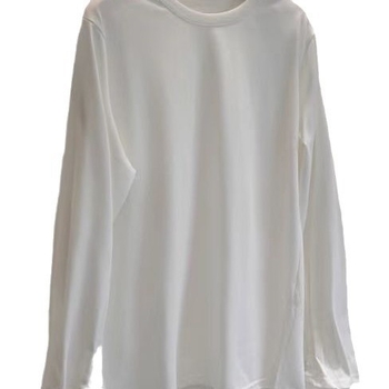 Női pamut hosszú ujjú egyszínű póló, kerek nyakú, lazán szabott