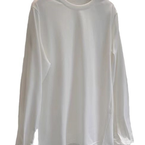 Női pamut hosszú ujjú egyszínű póló, kerek nyakú, lazán szabott