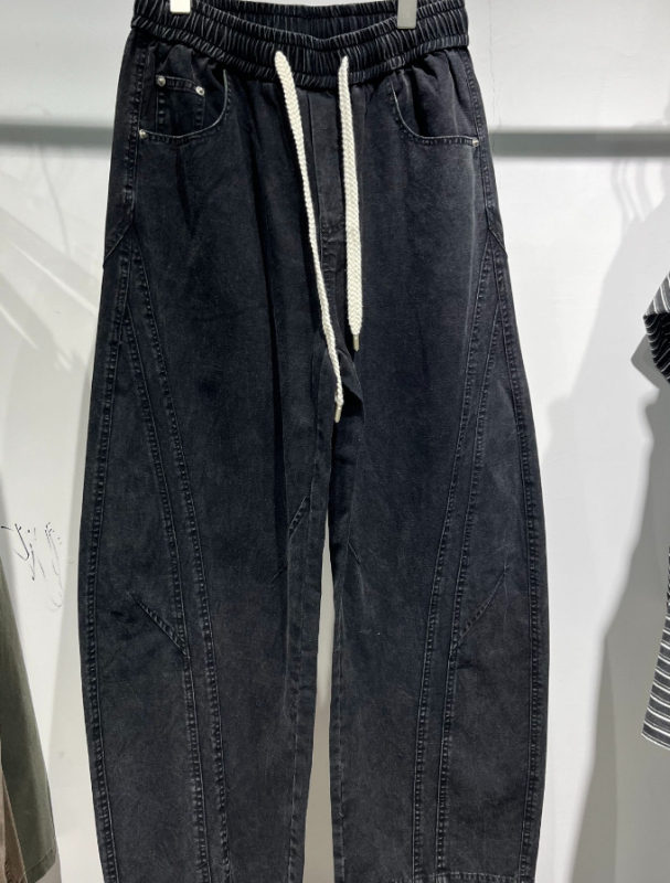 Muške pamučne hlače s drapiranim krojem, casual stil, jednobojne, duge, ravnog kroja, srednji pojas, izrada po mjeri