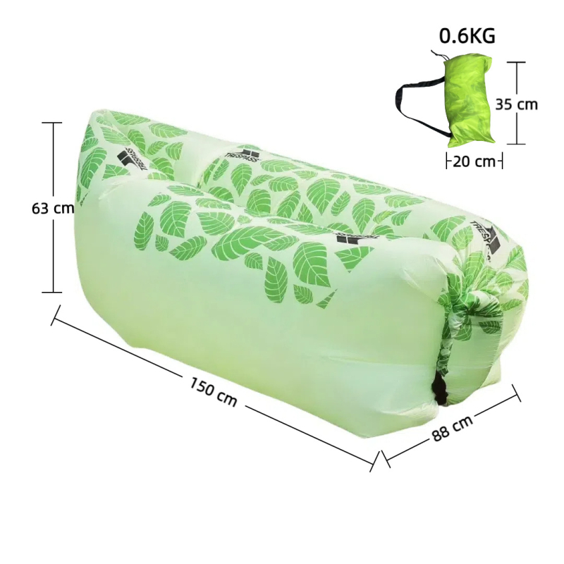 Vanjska nafukiva sofa, sklopiva i lagana, 210T poliester tiskani materijal, 600 g
