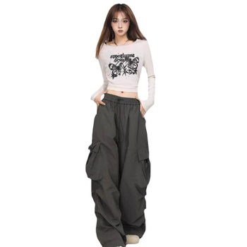 Majica s printom leptira, dugi rukavi, poliester, okrugli izrez, uski kroj, korejski casual stil
