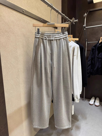 Корейски стил, свободни панталони с широки крачоли, средна талия, памук 59,3%