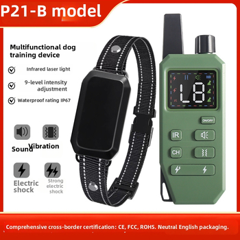 Távirányítós kutyatréner ultrahangos rezgéssel és elektromos sokkoló nyakörv, ABS anyag