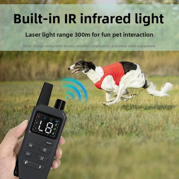 Távirányítós kutyatréner ultrahangos rezgéssel és elektromos sokkoló nyakörv, ABS anyag