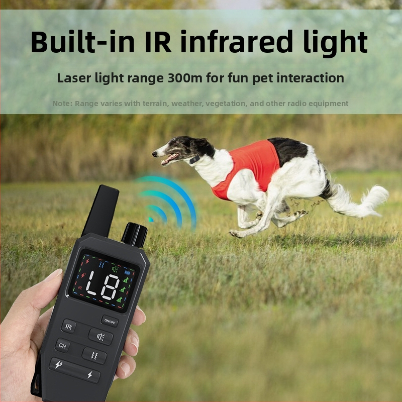 Távirányítós kutyatréner ultrahangos rezgéssel és elektromos sokkoló nyakörv, ABS anyag