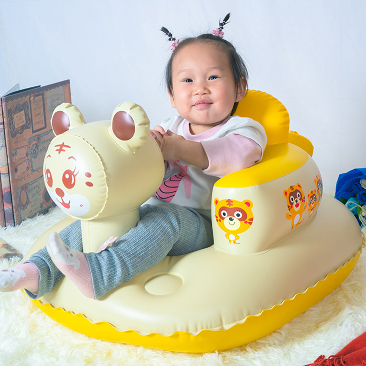 HAR TIGER Gyermekeknek tervezett felfújható kanapé tanuláshoz és üléshez - 0-3 év, műanyag játékok, interaktív, szülő-gyermek kommunikáció