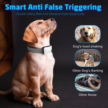 3S intelligens automatikus beállítással működő kutyatréner nyakörv – ugatás elleni, figyelmeztető hang, rezgés és elektromos sokk